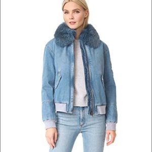 Yves Salomon Fur lined denim bomber